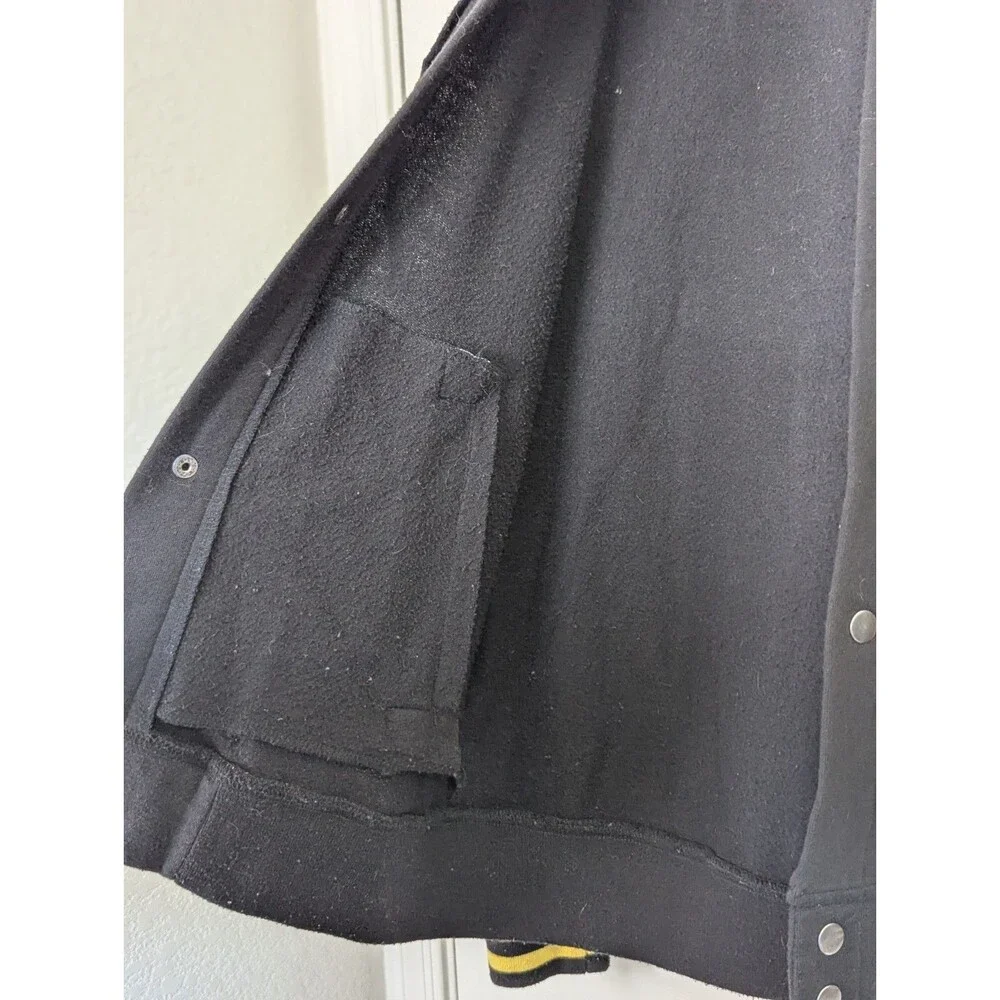 Harry Potter Hufflepuff Varsity Jacket Unisex Small Hooded Black Yellow Pockets